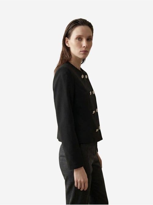 Veste courte boutonnée en tweed my fashion - Kiabi
