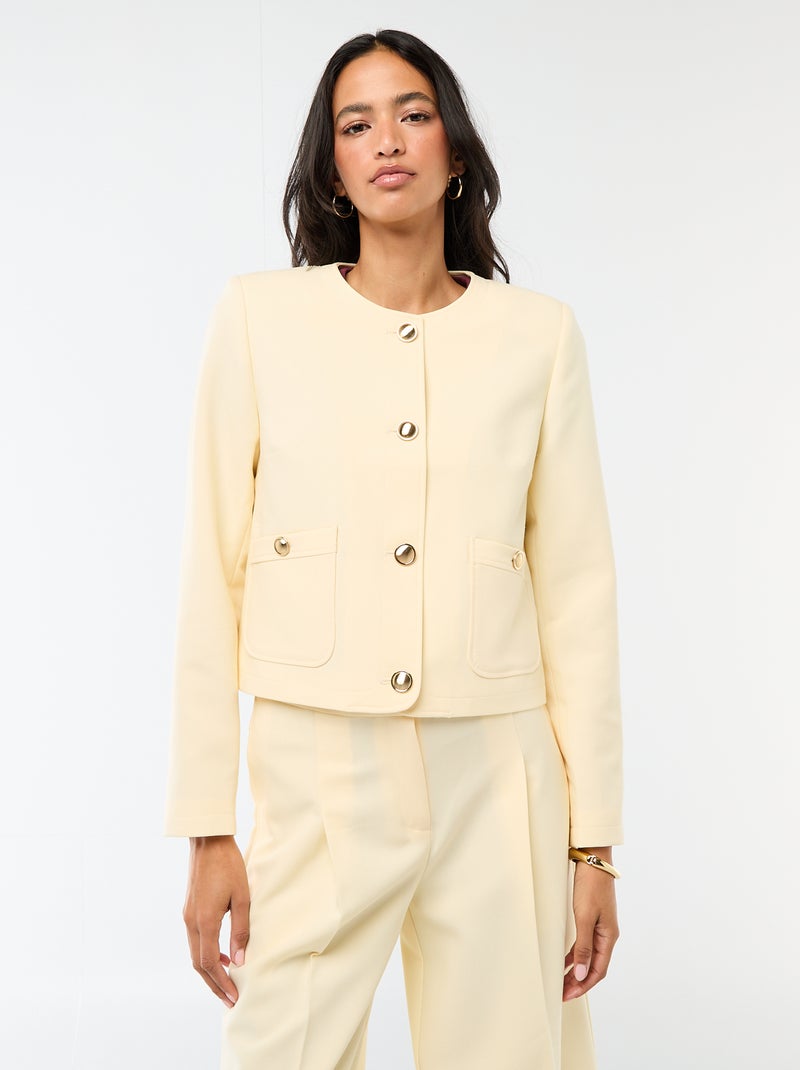 Veste courte de cérémonie unie Beige - Kiabi