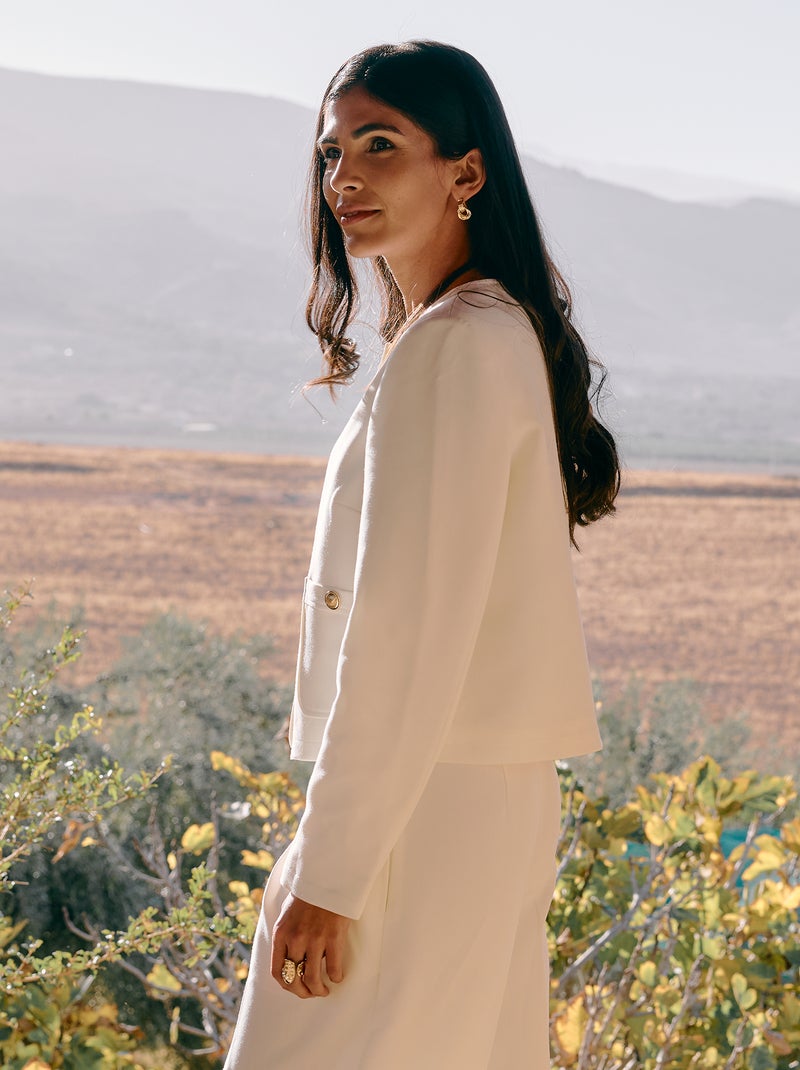 Veste courte de cérémonie unie Blanc - Kiabi