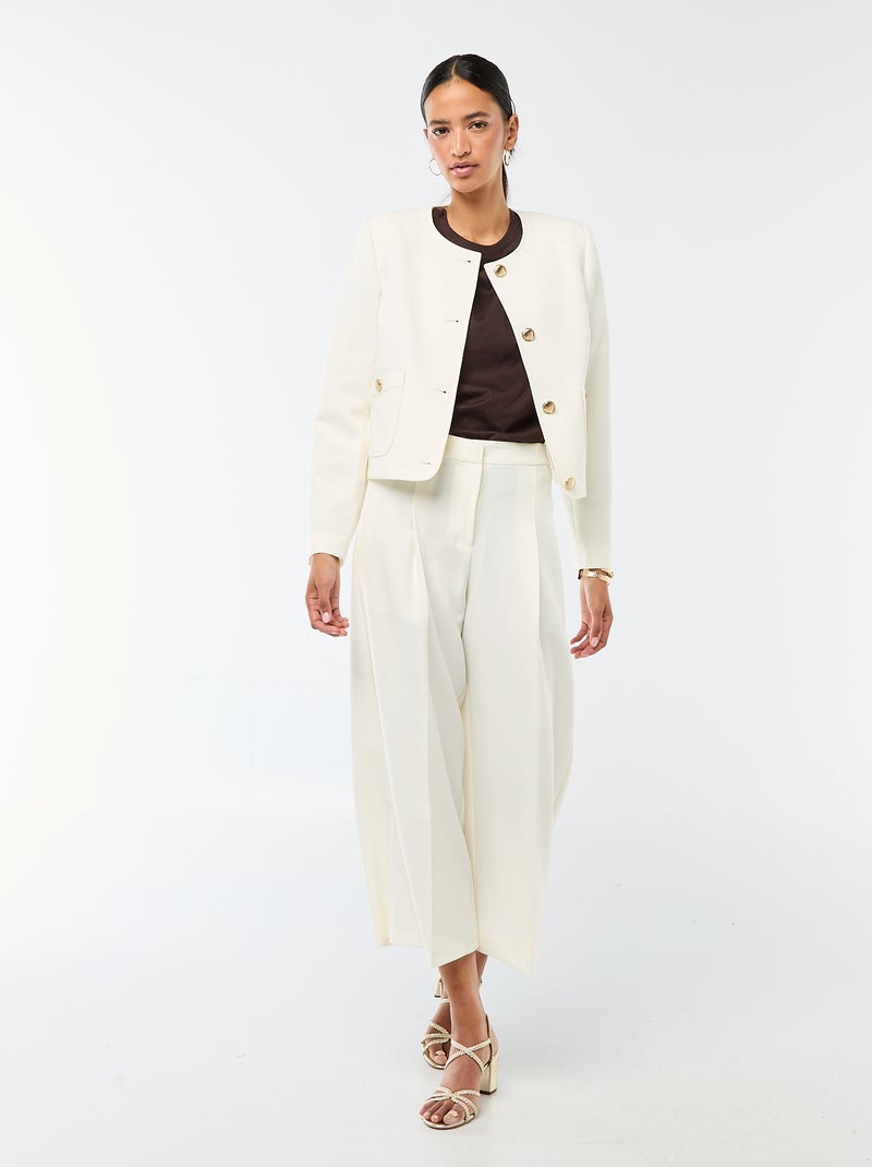 Veste courte de cérémonie unie Blanc - Kiabi