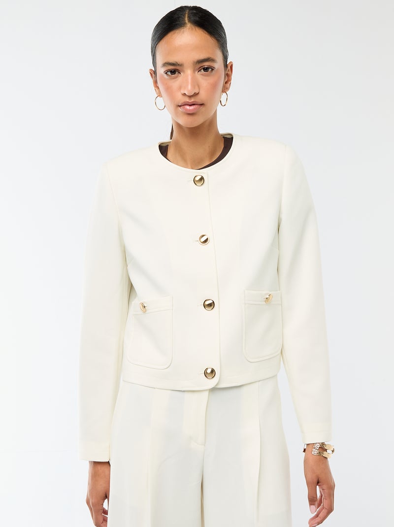 Veste courte de cérémonie unie Blanc - Kiabi