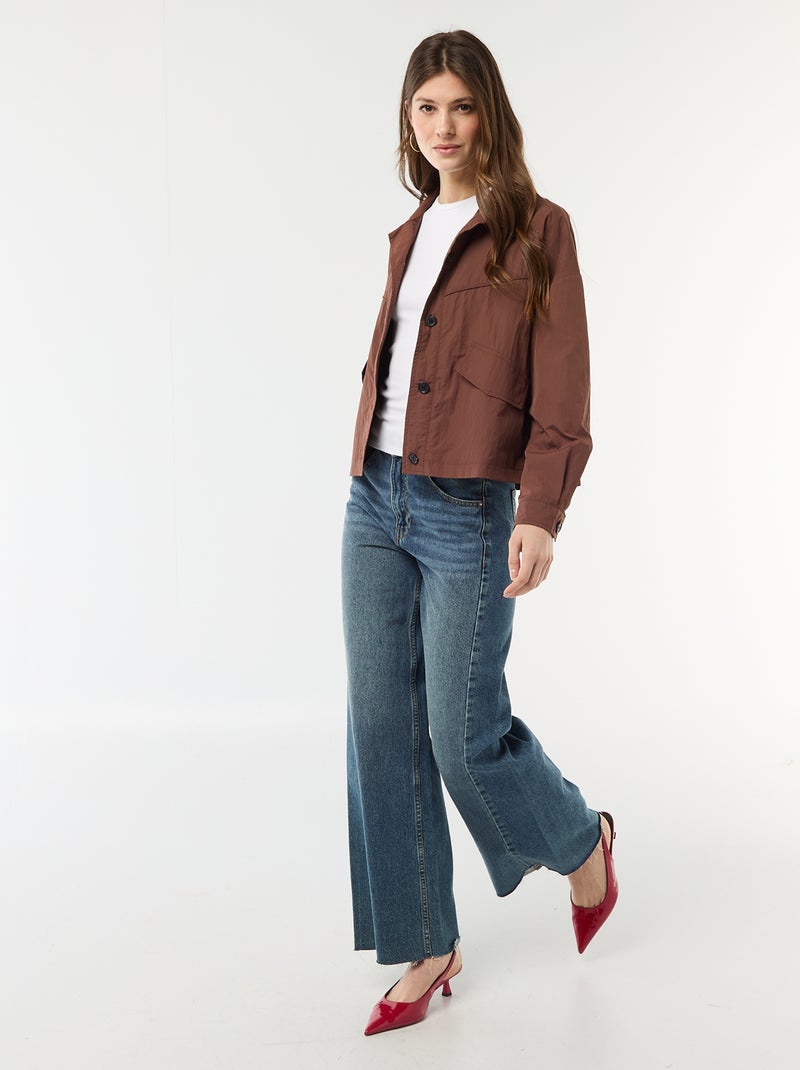 Veste courte déperlente Marron - Kiabi