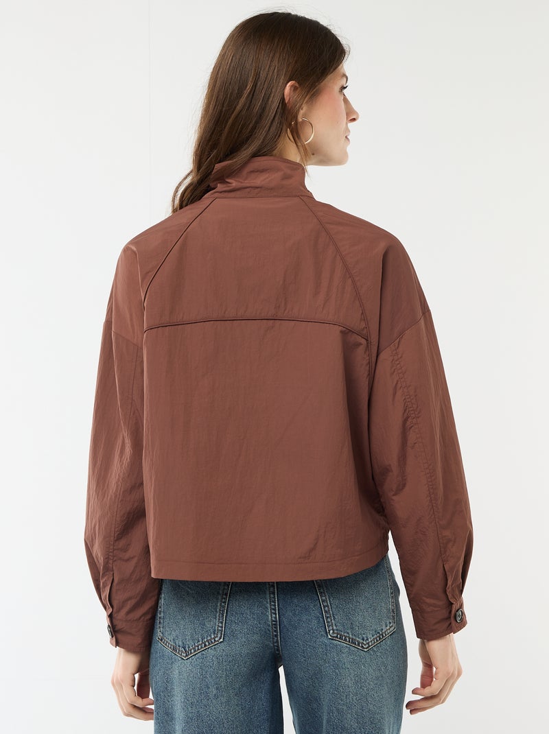 Veste courte déperlente Marron - Kiabi