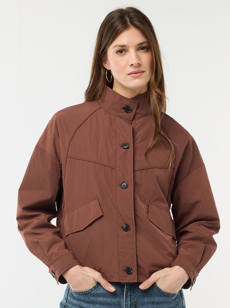 Veste courte déperlente Marron - Kiabi