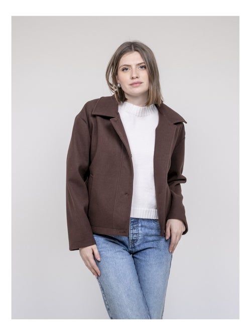 Veste courte effet laine uparlie - Kiabi