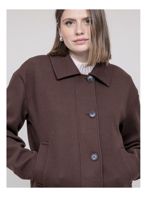 Veste courte effet laine uparlie - Kiabi