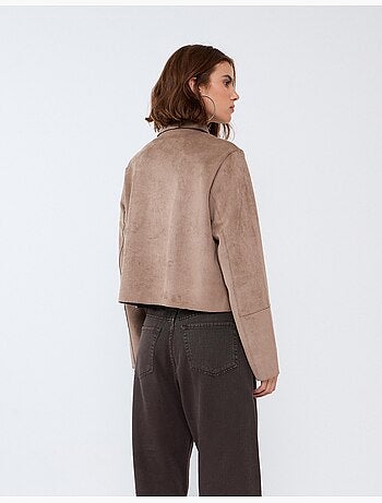 Veste courte effet suède, mo fashion