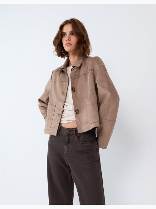 Veste courte effet suède, mo fashion - Kiabi