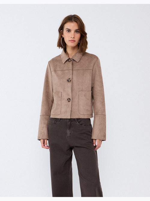 Veste courte effet suède, mo fashion - Kiabi