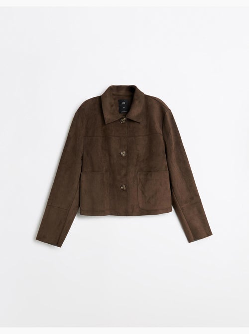 Veste courte effet suède, mo fashion - Kiabi Veste courte effet suède, mo fashion - Kiabi