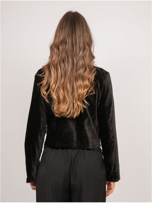 Veste courte effet velours boutons bijoux uxelle - Kiabi