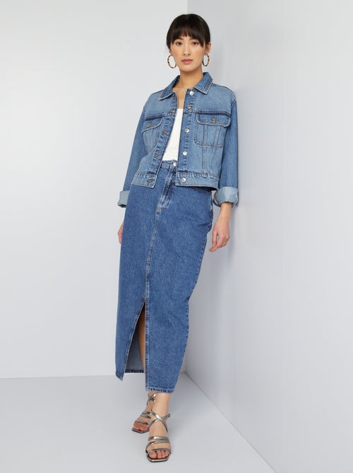 Veste courte en jean - Kiabi