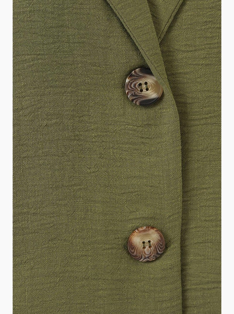 Veste courte en lin bdart Kaki - Kiabi