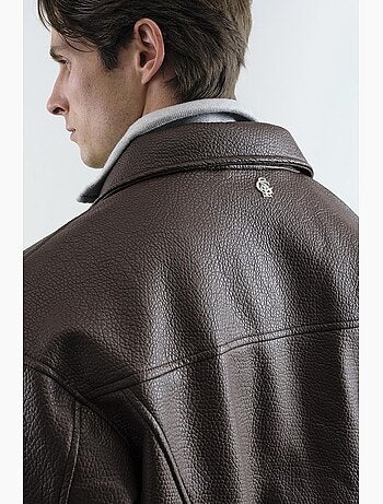 Veste courte en simili cuir à fermeture éclair giesto