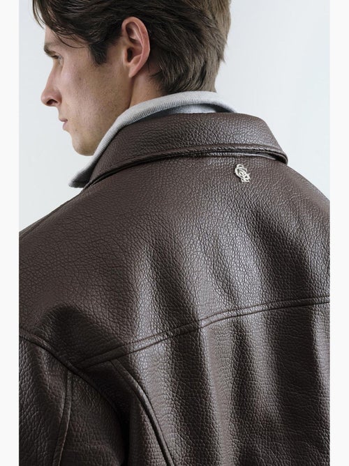 Veste courte en simili cuir à fermeture éclair giesto - Kiabi