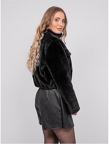 Veste courte fausse fourrure zippée ulola