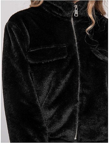 Veste courte fausse fourrure zippée ulola