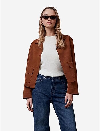 Veste courte femme en suédine dilvin