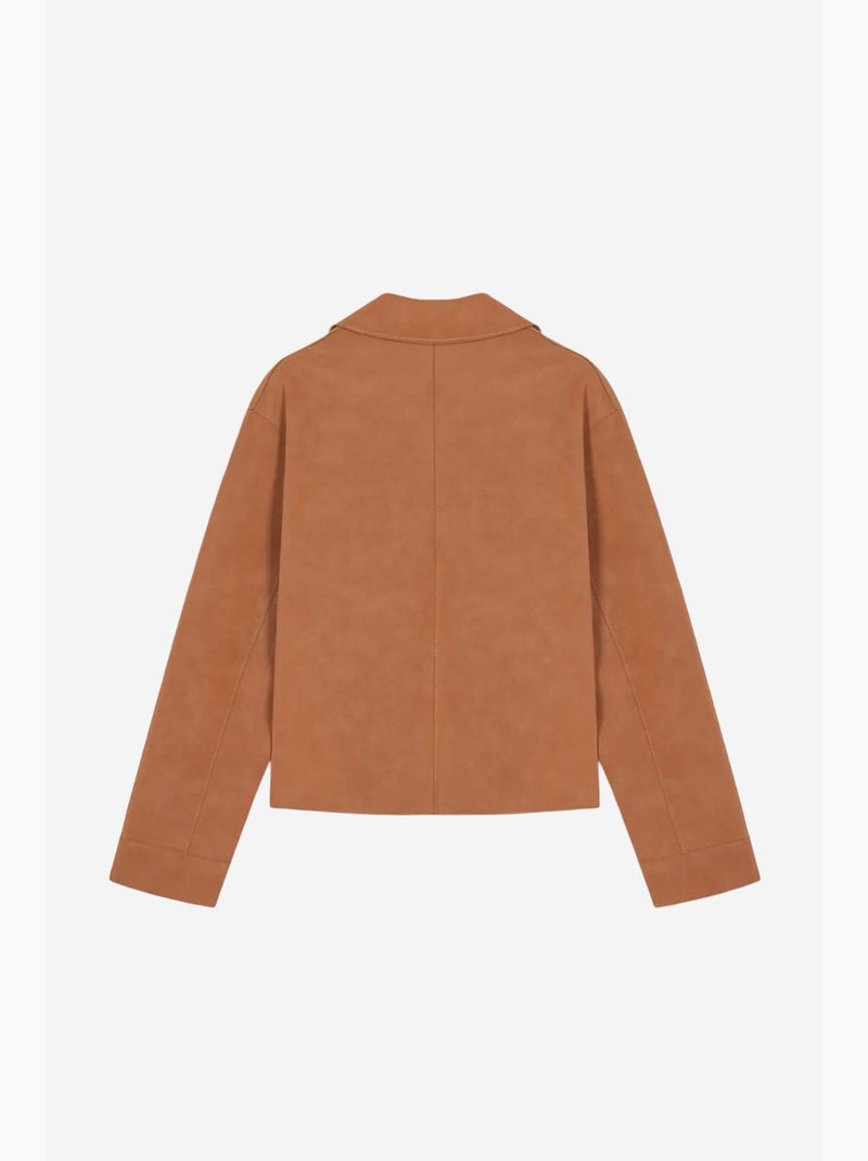 Veste courte femme en suédine dilvin Marron - Kiabi