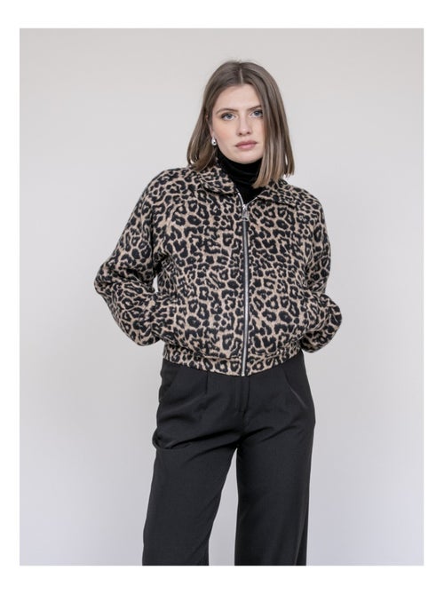 Veste courte imprimé léopard umadie - Kiabi