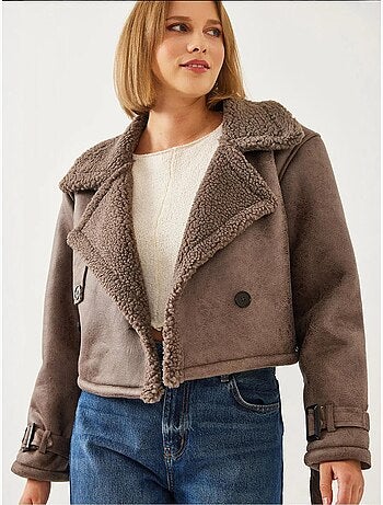 Veste courte laminée aller detail lucci