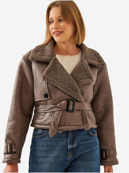 Veste courte laminée aller detail lucci - Kiabi