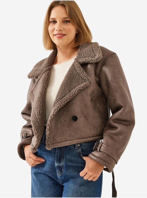 Veste courte laminée aller detail lucci - Kiabi