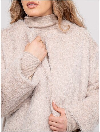 Veste courte maille poil long usonia