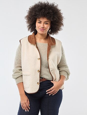 Veste courte réversible sans manches