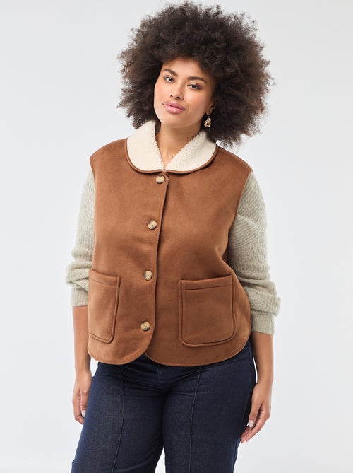 Veste courte réversible sans manches - Kiabi