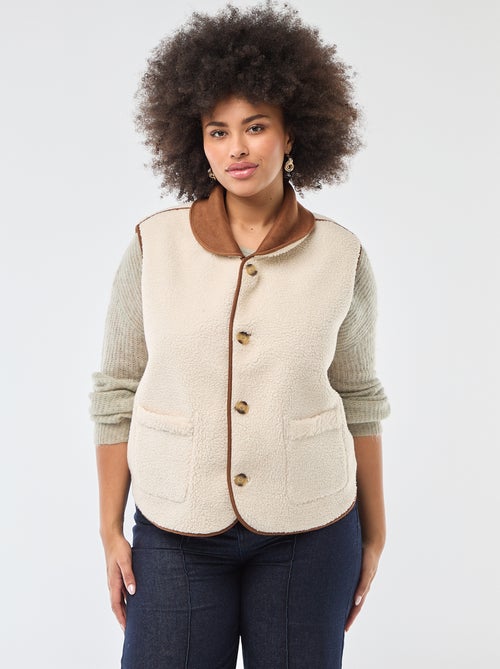 Veste courte réversible sans manches - Kiabi