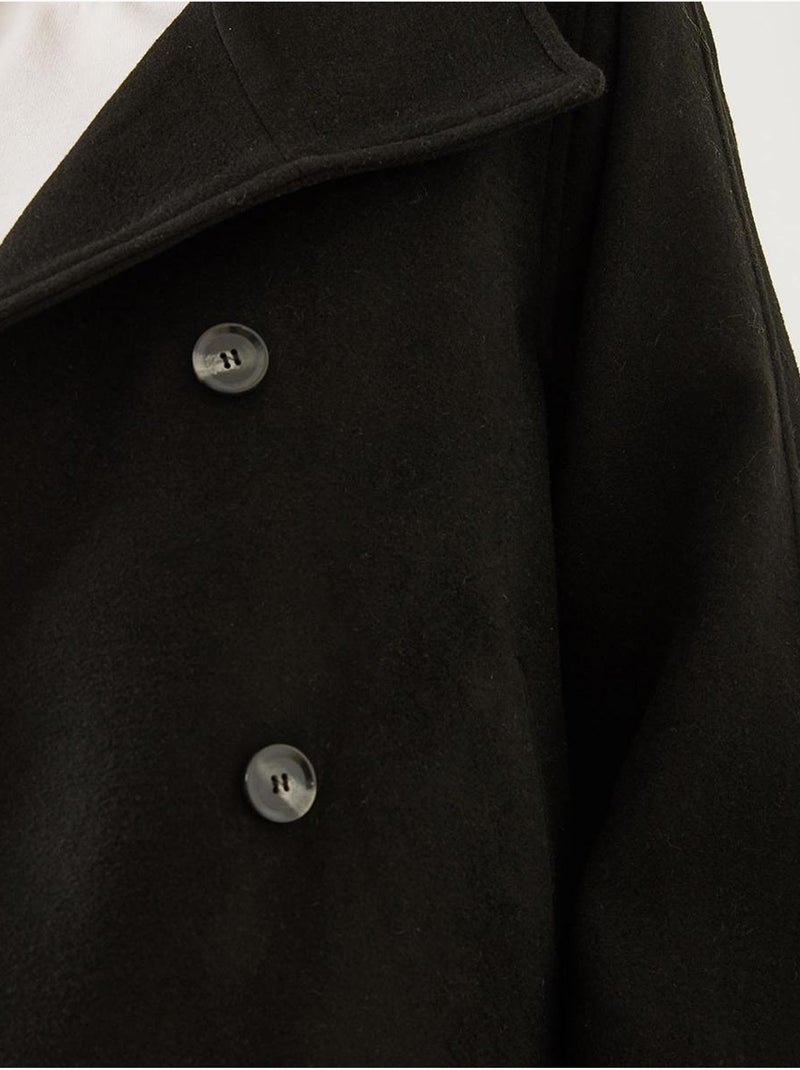 Veste croisée en laine boutonnée lucci Noir - Kiabi