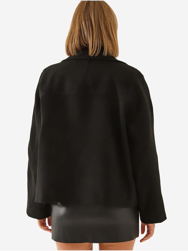 Veste croisée en laine boutonnée lucci Noir - Kiabi