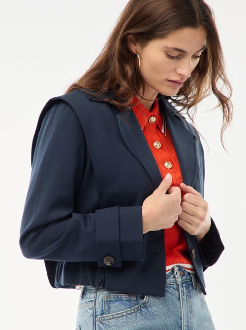 Veste cropped style trench - Kiabi
