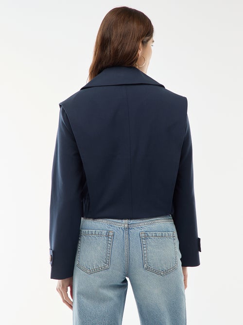 Veste cropped style trench - Kiabi