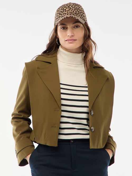 Veste cropped style trench - Kiabi