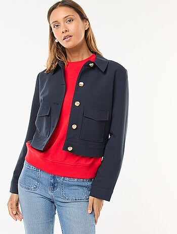 Veste de costume avec boutons dorés coupe courte