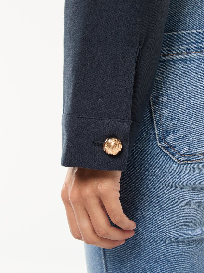 Veste de costume avec boutons dorés coupe courte Bleu - Kiabi