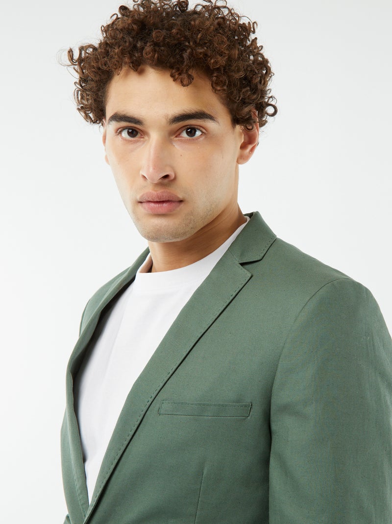 Veste de costume coupe ajustée / Slim fit VERT - Kiabi