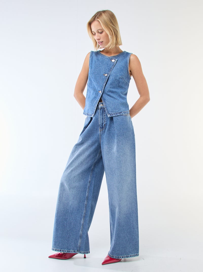 Veste de costume en denim Bleu - Kiabi