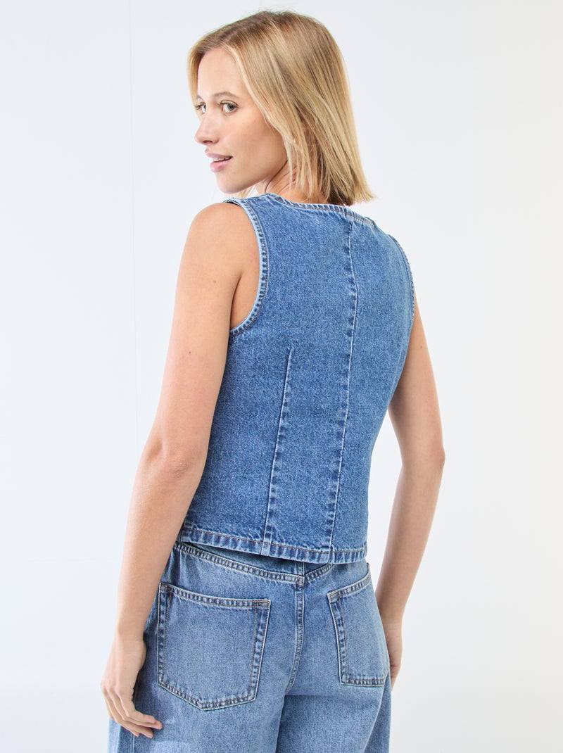 Veste de costume en denim Bleu - Kiabi