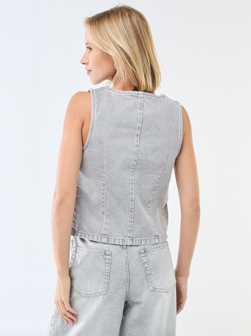 Veste de costume en denim Gris - Kiabi