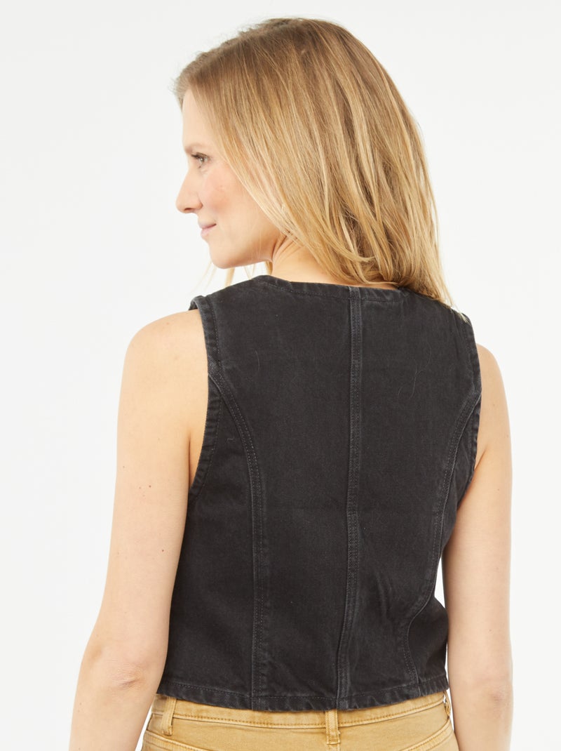 Veste de costume en jean GRIS - Kiabi