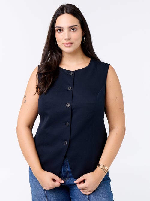Veste de costume sans manches unie - Kiabi