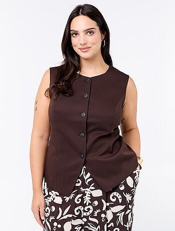Veste de costume sans manches unie