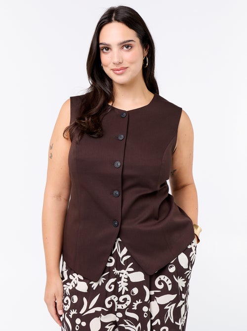 Veste de costume sans manches unie - Kiabi