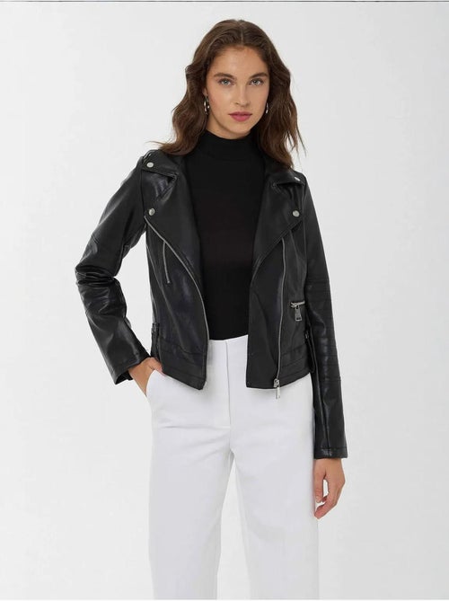 Veste de motard en similicuir hiccup - Kiabi