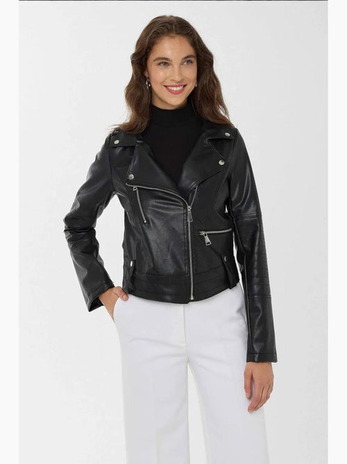 Veste de motard en similicuir hiccup - Kiabi