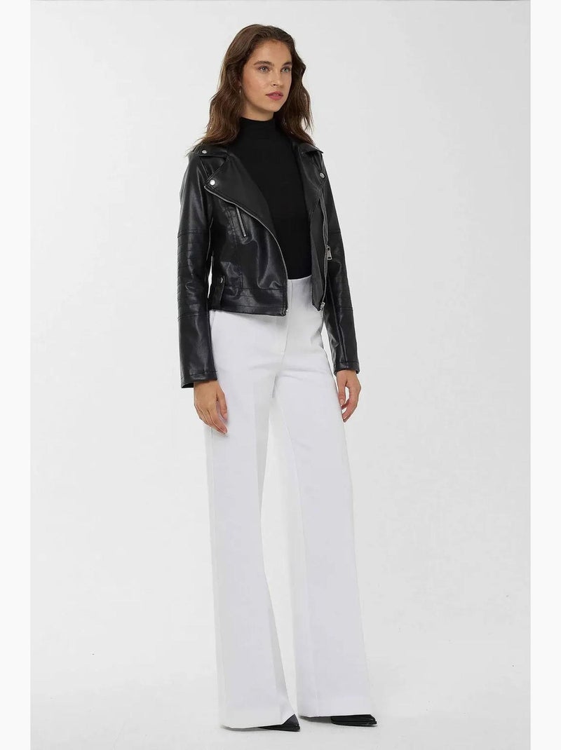 Veste de motard en similicuir hiccup Noir - Kiabi