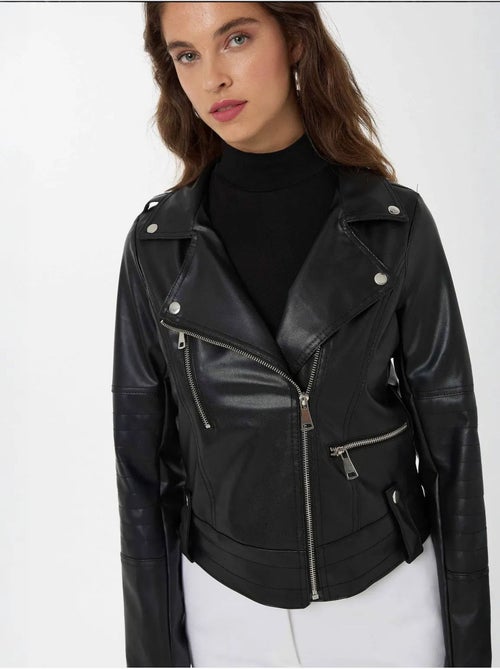 Veste de motard en similicuir hiccup - Kiabi